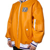 Dolce & Gabbana Orange White Full Zip Jersey Bomber Jacket