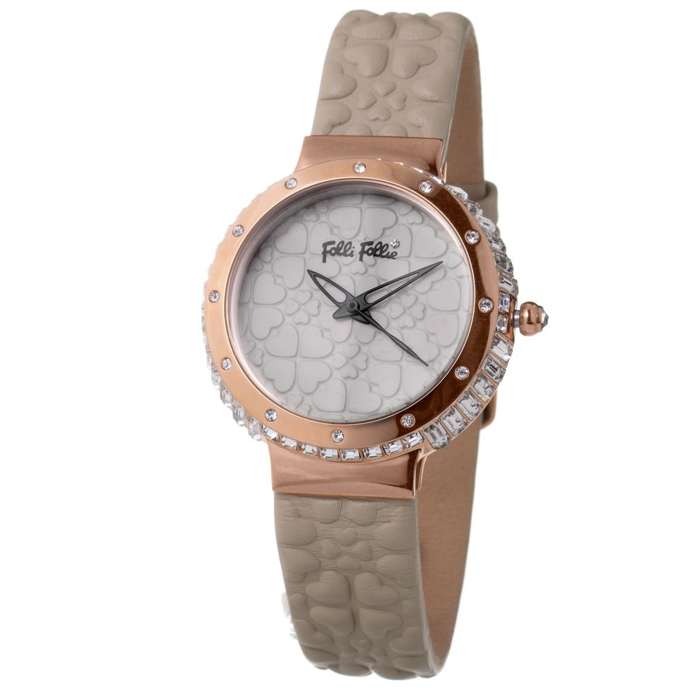 Folli Follie Graue Leder-Dresswatch