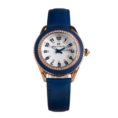 Folli Follie Blue Leather Dress Watch