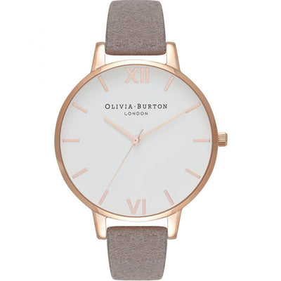 Olivia Burton Gray Artificial Leather Dress Watch