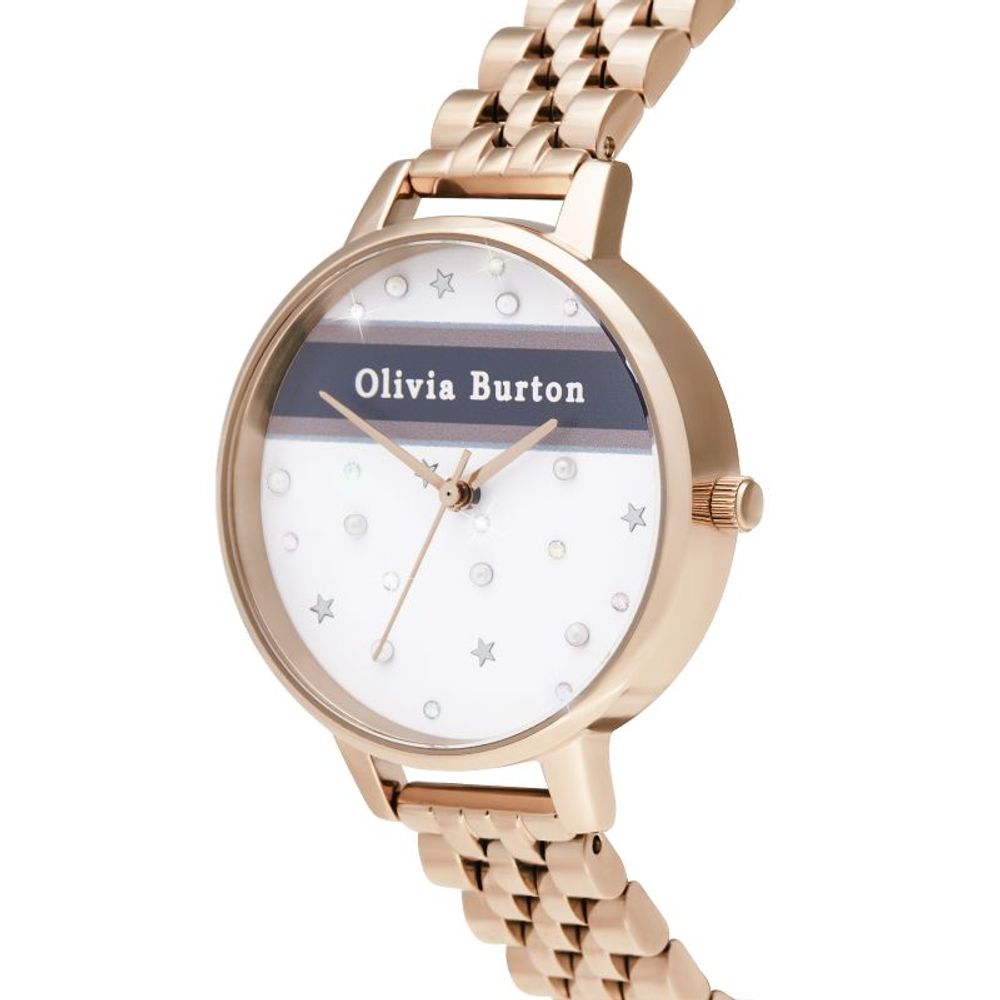Olivia Burton Mehrfarbige Edelstahl-Armbanduhr