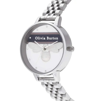 Olivia Burton Armbanduhr aus silbernem Edelstahl
