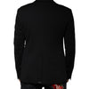 Blazer formel à simple boutonnage en laine noire Dolce &amp; Gabbana