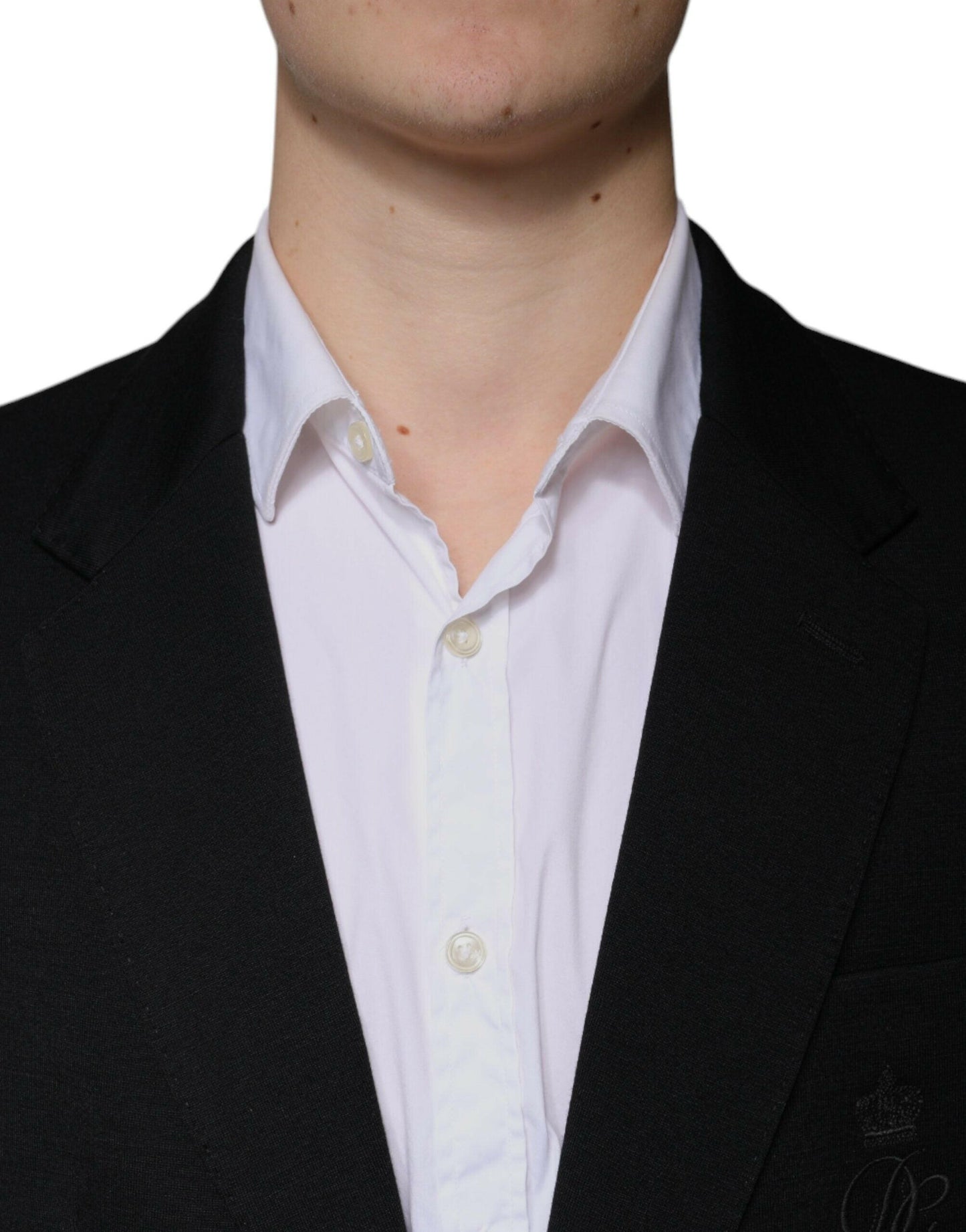 Blazer formel à simple boutonnage en laine noire Dolce &amp; Gabbana