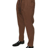 Dolce & Gabbana Brown Stripes Skinny Men Dress Pants