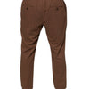 Dolce & Gabbana Brown Stripes Skinny Men Dress Pants