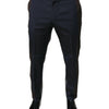 Dolce & Gabbana Black Cotton Wool Formal Dress Pants