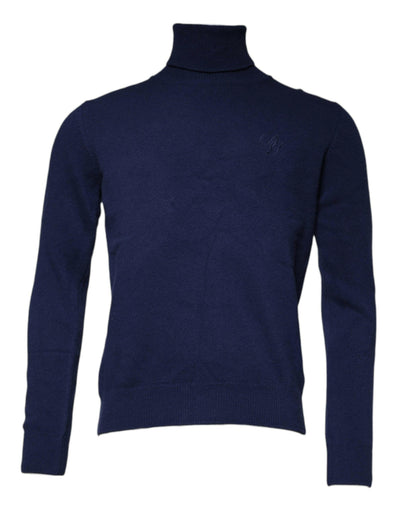 Blauer Rollkragenpullover aus Wollstrick von Dolce &amp; Gabbana