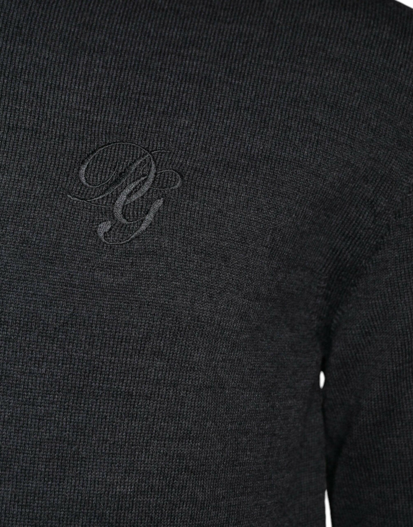 Pull ras du cou en laine gris foncé Dolce &amp; Gabbana