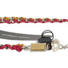 Dolce & Gabbana Red Yellow Leather Crystal Belt