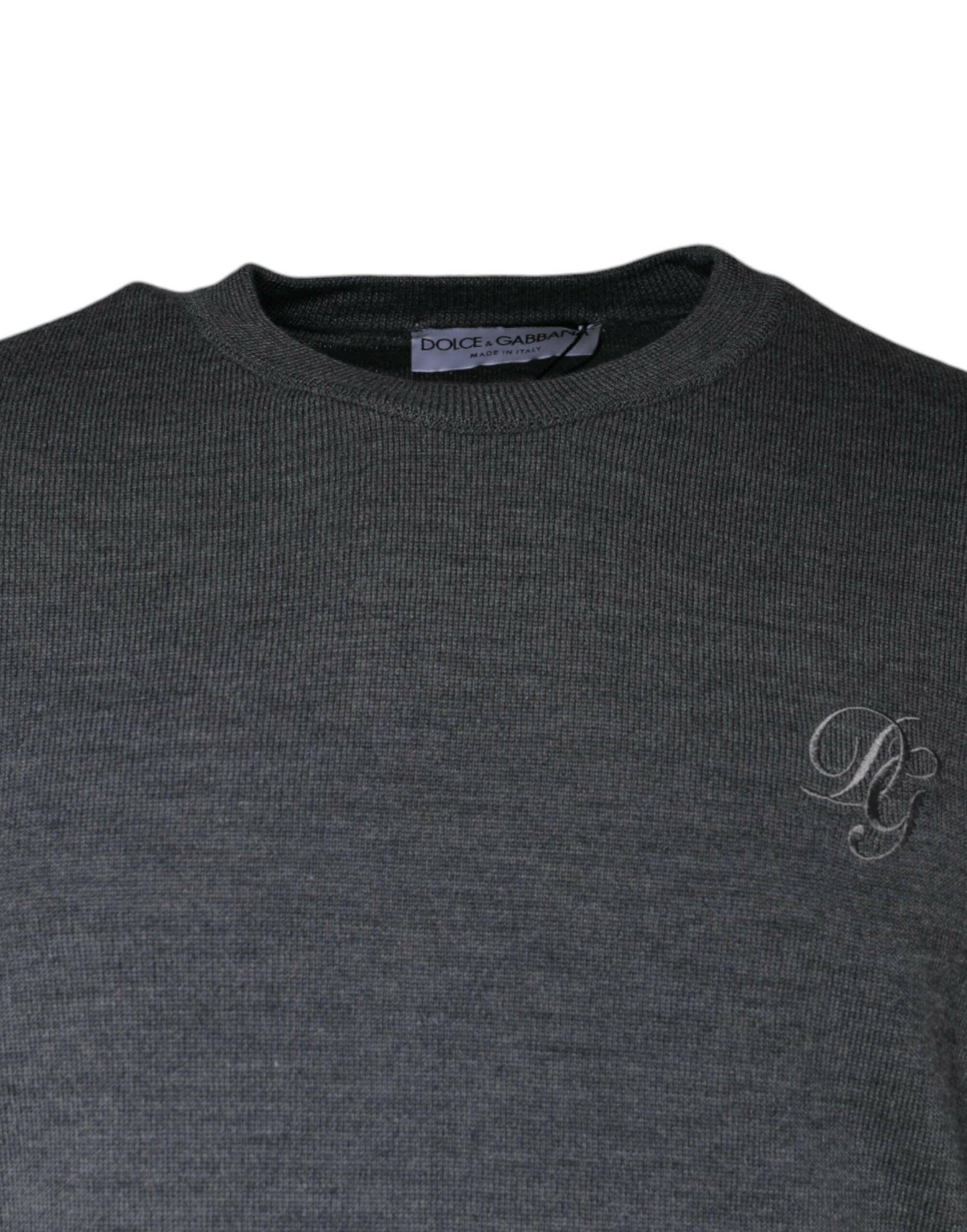Pull ras du cou en laine gris foncé Dolce &amp; Gabbana