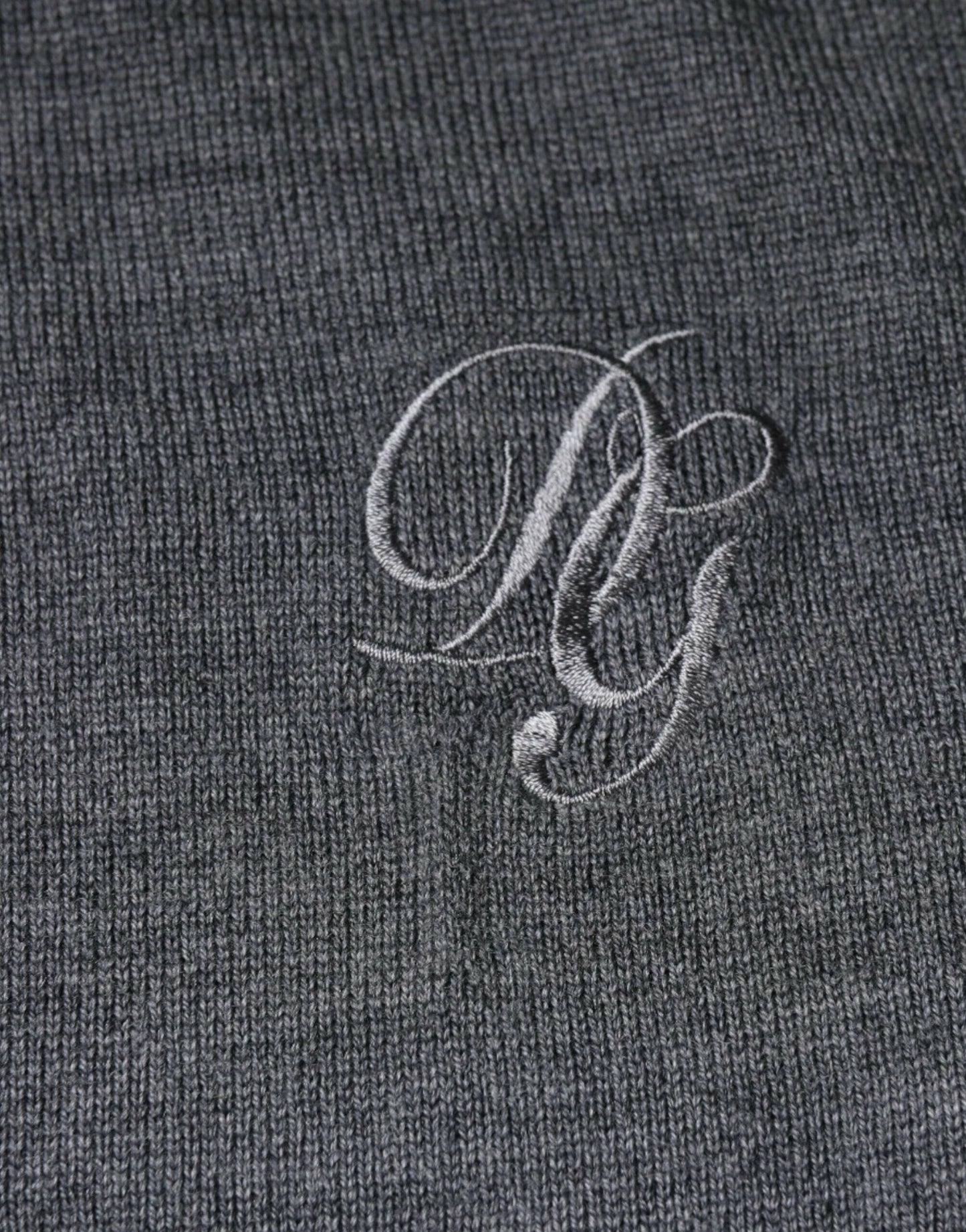 Pull ras du cou en laine gris foncé Dolce &amp; Gabbana