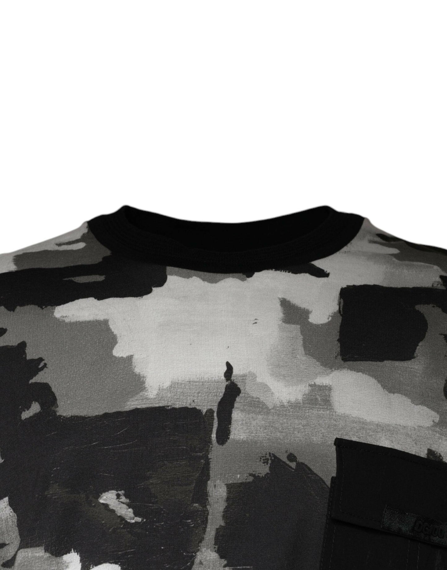 Dolce &amp; Gabbana Mehrfarbiges Camouflage-T-Shirt aus Baumwolle mit Rundhalsausschnitt
