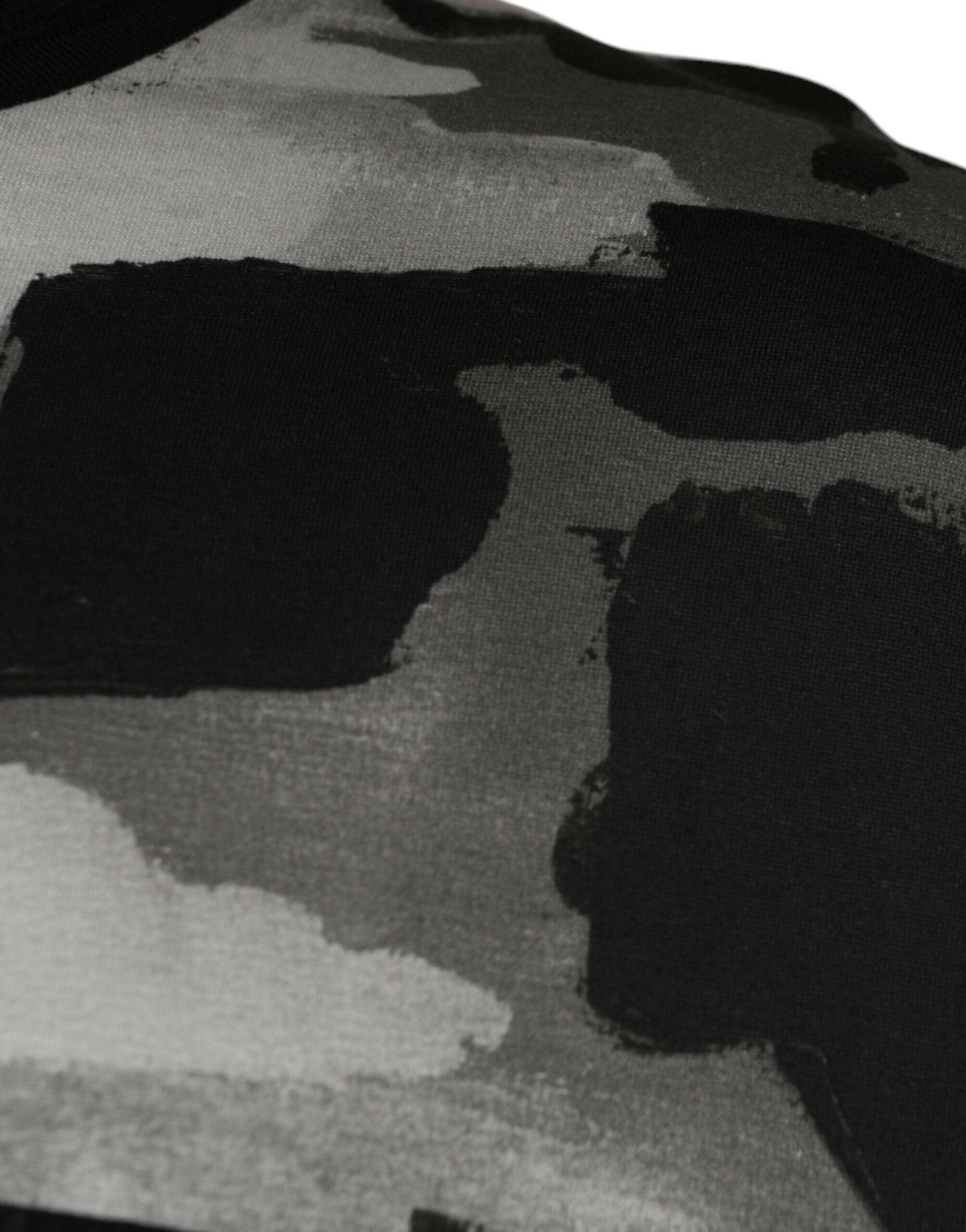 Dolce &amp; Gabbana Mehrfarbiges Camouflage-T-Shirt aus Baumwolle mit Rundhalsausschnitt