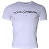 Dolce &amp; Gabbana – Weißes Baumwoll-T-Shirt mit Rundhalsausschnitt und Logo-Print