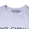 Dolce &amp; Gabbana – Weißes Baumwoll-T-Shirt mit Rundhalsausschnitt und Logo-Print