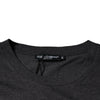 Dolce &amp; Gabbana – Graues Baumwoll-T-Shirt mit Rundhalsausschnitt und Logo-Patch