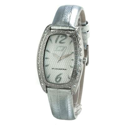 Chronotech Silver Leather Dress Watch