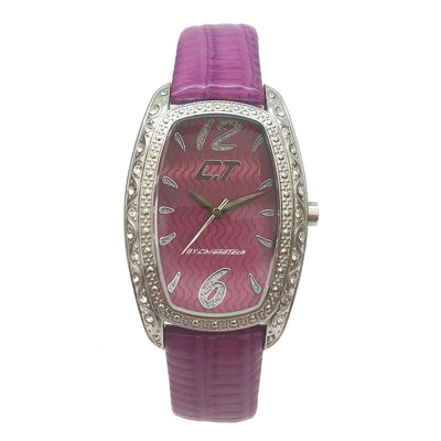 Chronotech Purple Leather Dress Watch