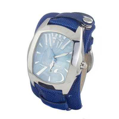 Chronotech Armbanduhr aus blauem Leder