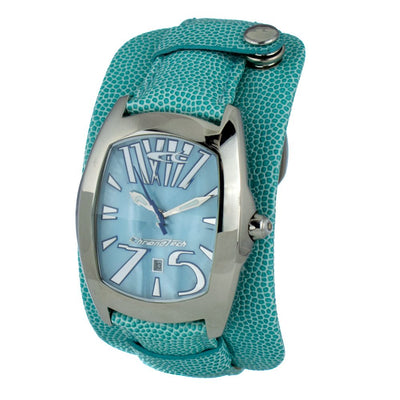 Chronotech Armbanduhr aus blauem Leder
