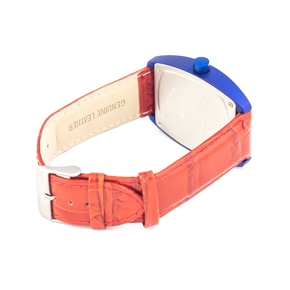 Chronotech Armbanduhr aus rotem Leder