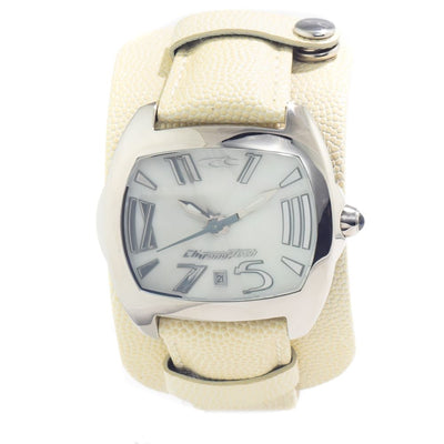 Chronotech Beige Leder-Dresswatch