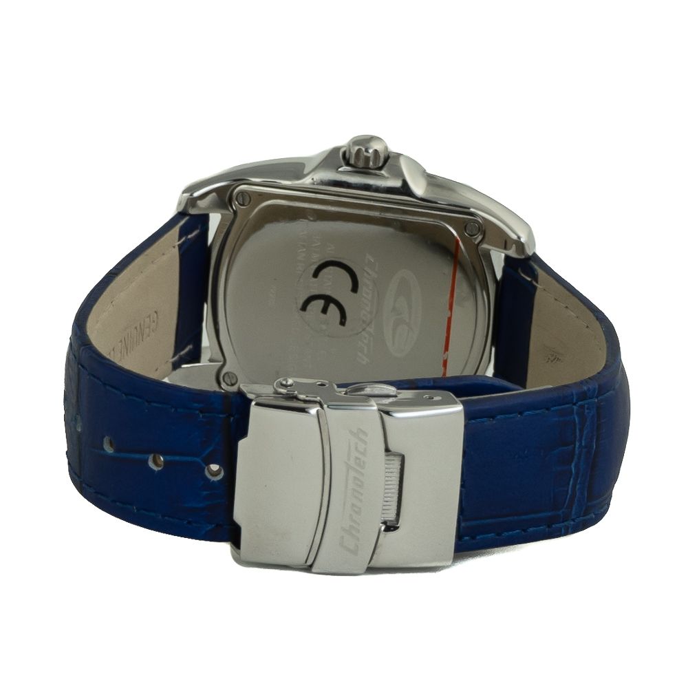 Chronotech Armbanduhr aus blauem Leder
