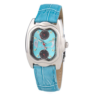 Chronotech Armbanduhr aus blauem Leder