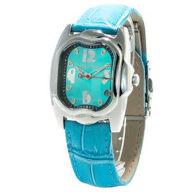 Chronotech Armbanduhr aus blauem Leder