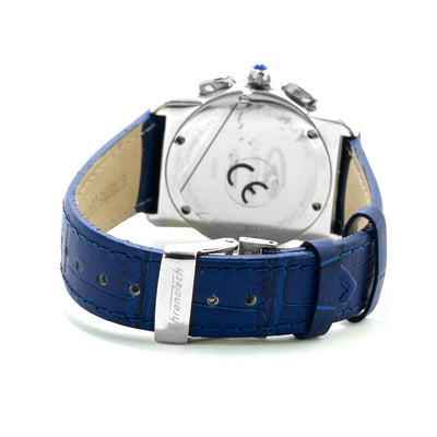 Chronotech Armbanduhr aus blauem Leder