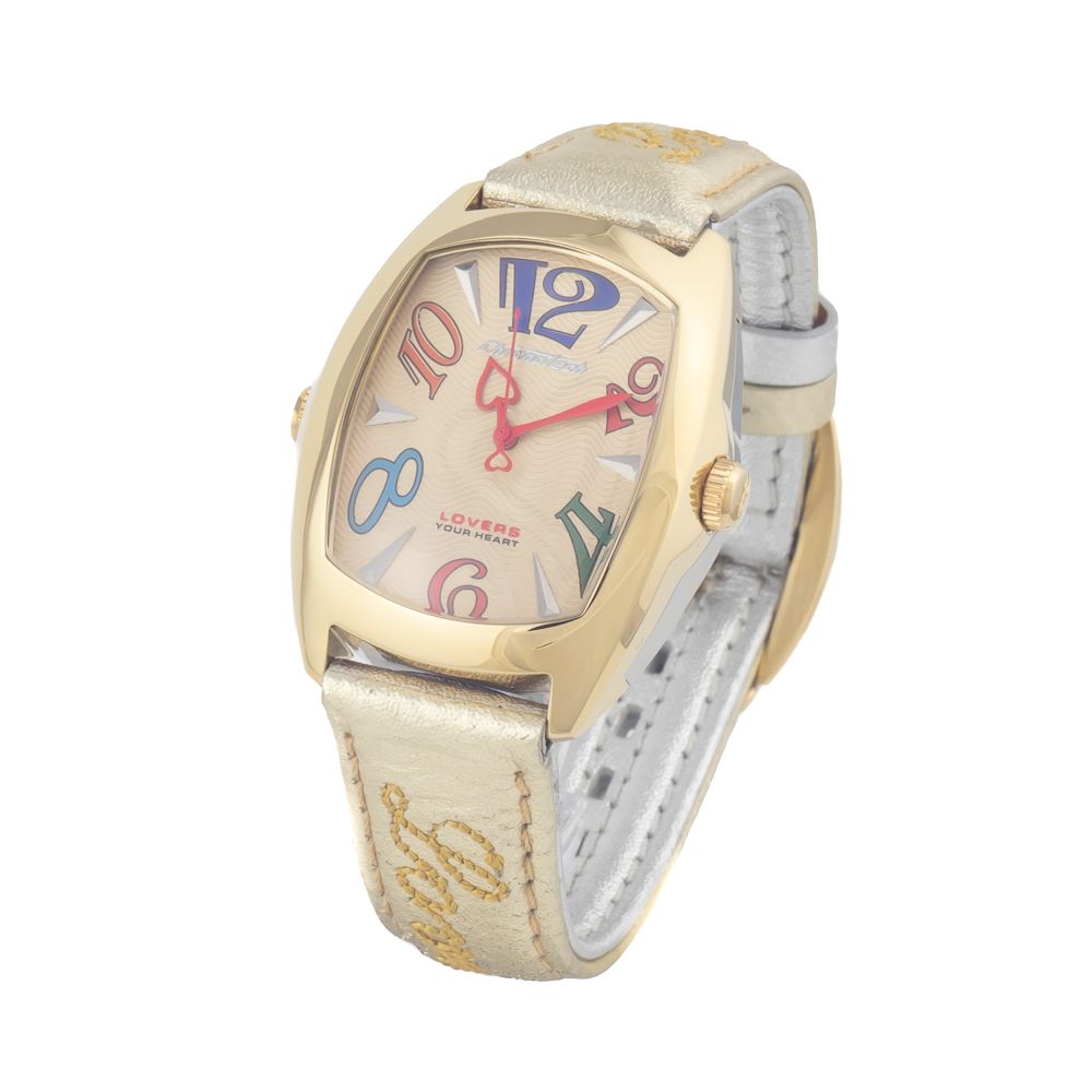 Chronotech Armbanduhr aus silbernem Leder