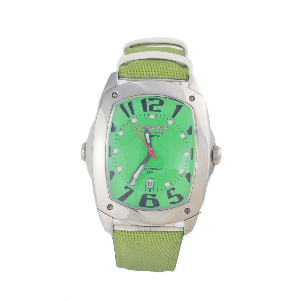 Chronotech Grüne Leder-Dresswatch