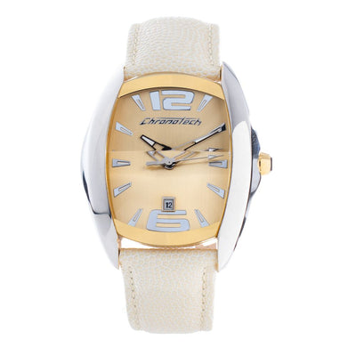 Chronotech Beige Leder-Dresswatch