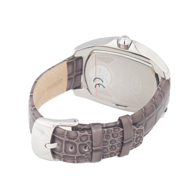 Chronotech Armbanduhr aus grauem Leder