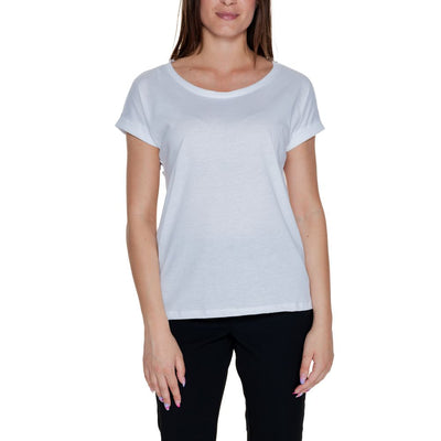 Vila Clothes White Cotton T-Shirt