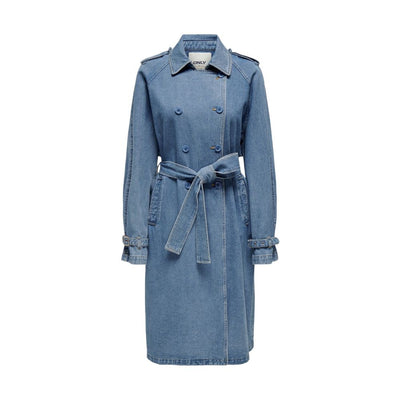 Only – Blauer Trenchcoat aus Baumwolle