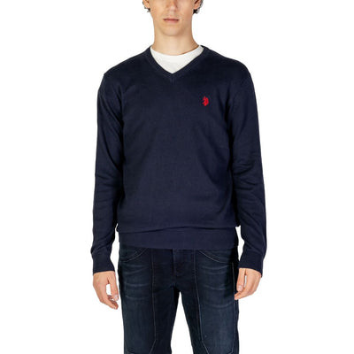 US POLO ASSN. Blauer Baumwoll-Kaschmir-Pullover