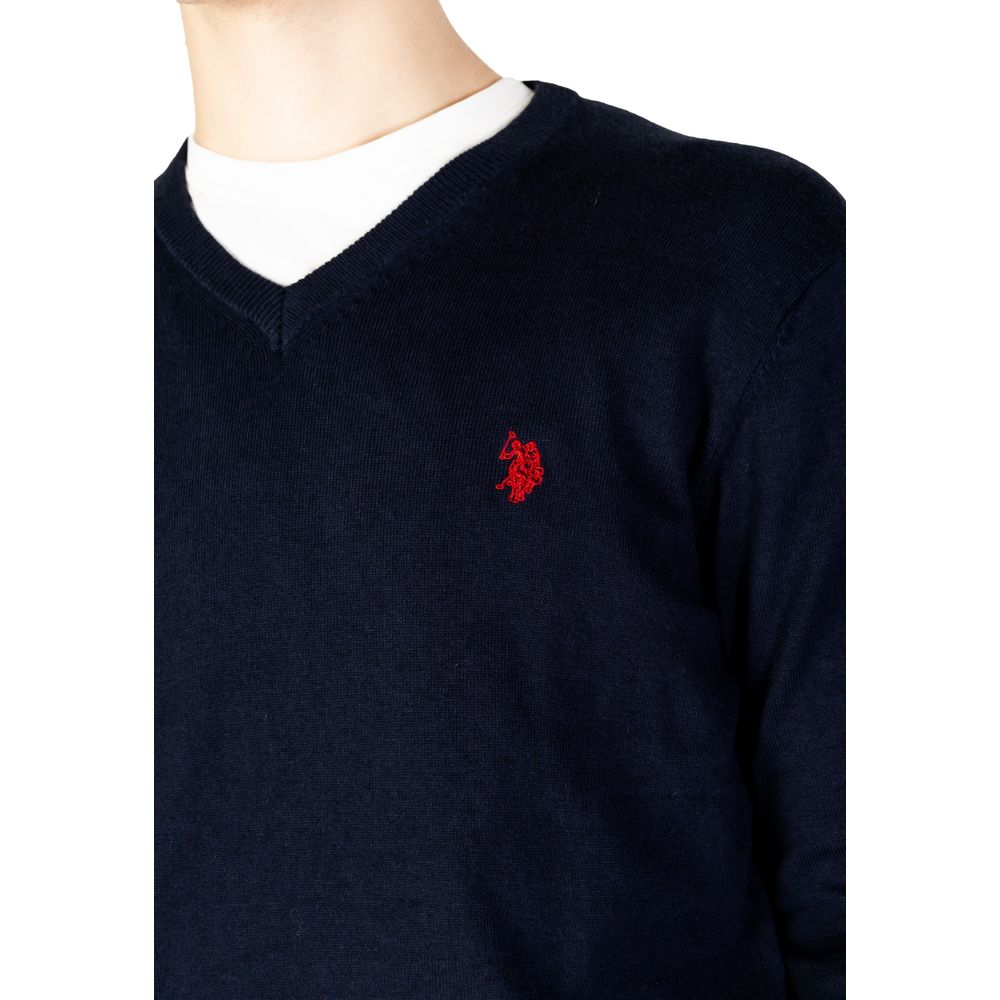 US POLO ASSN. Blauer Baumwoll-Kaschmir-Pullover