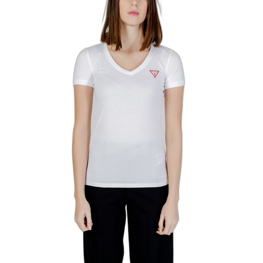 Guess – Weißes Baumwoll-T-Shirt