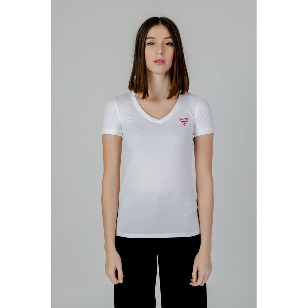 Guess – Weißes Baumwoll-T-Shirt