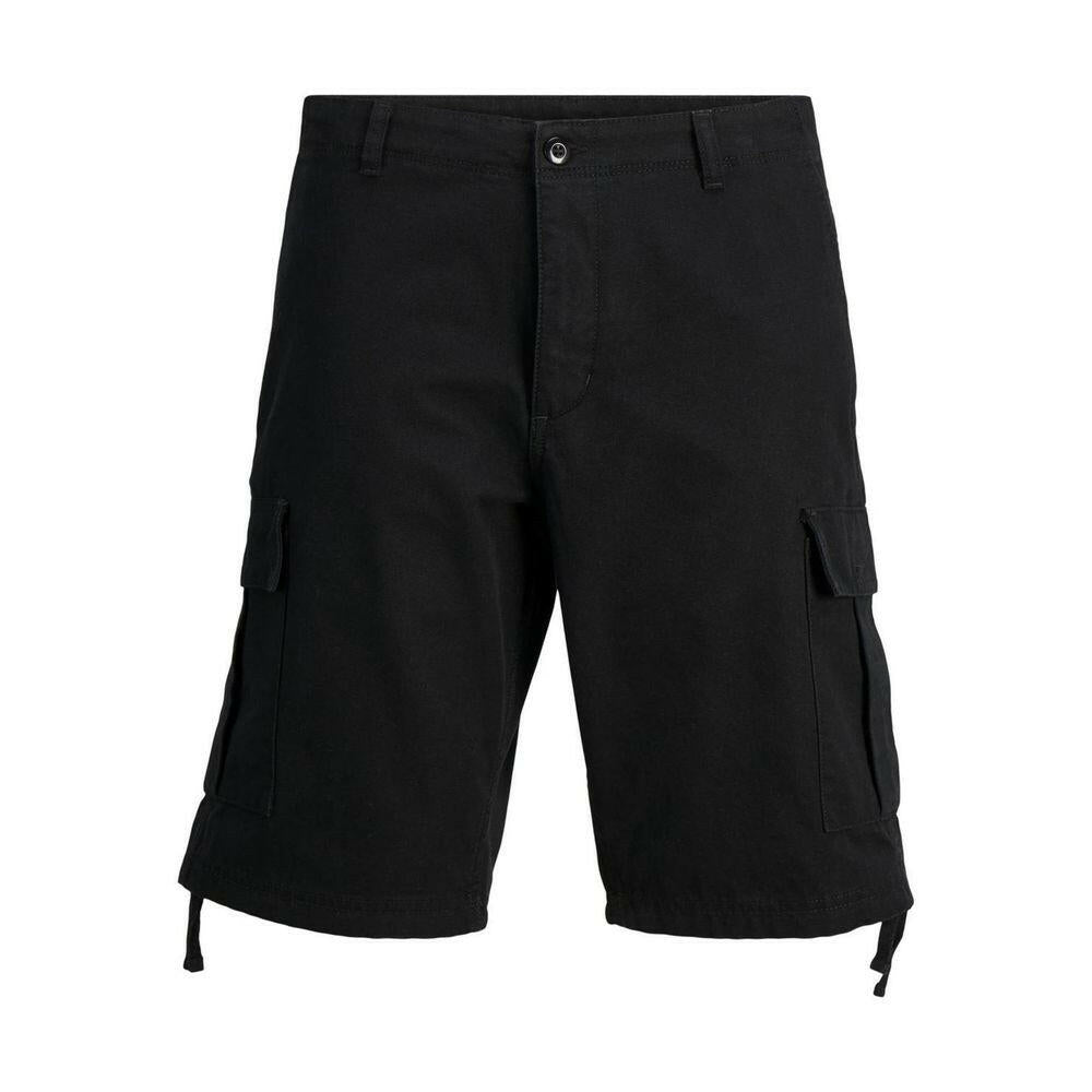 Jack Jones Black Cotton Bermuda Shorts