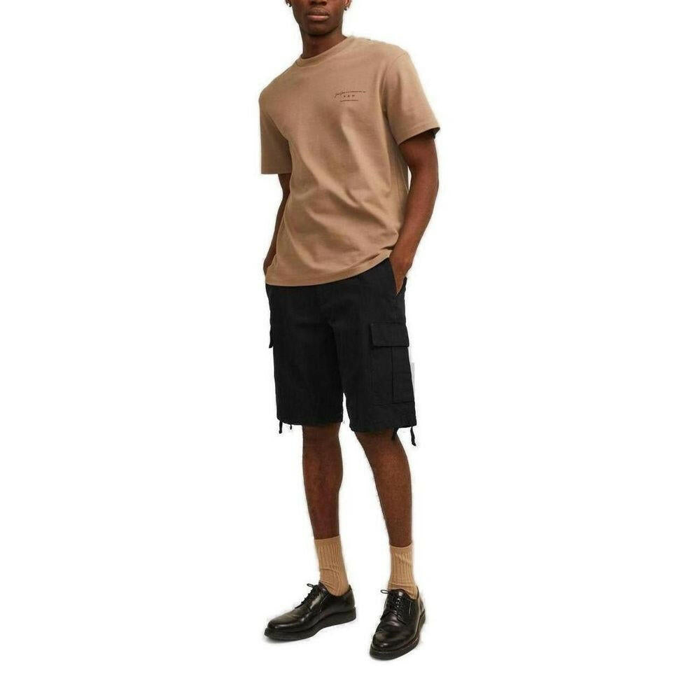 Jack Jones Black Cotton Bermuda Shorts