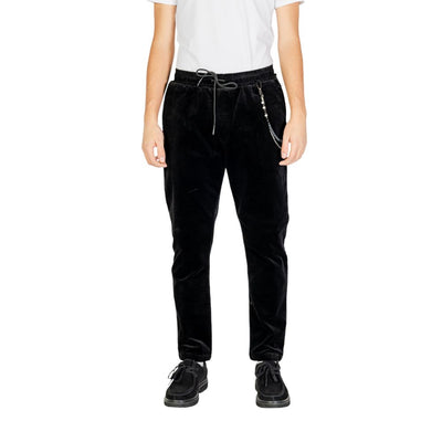 Gianni Lupo Black Cotton Casual Pants
