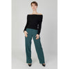 Vila Clothes Green Recycled Polyester Flared Pants