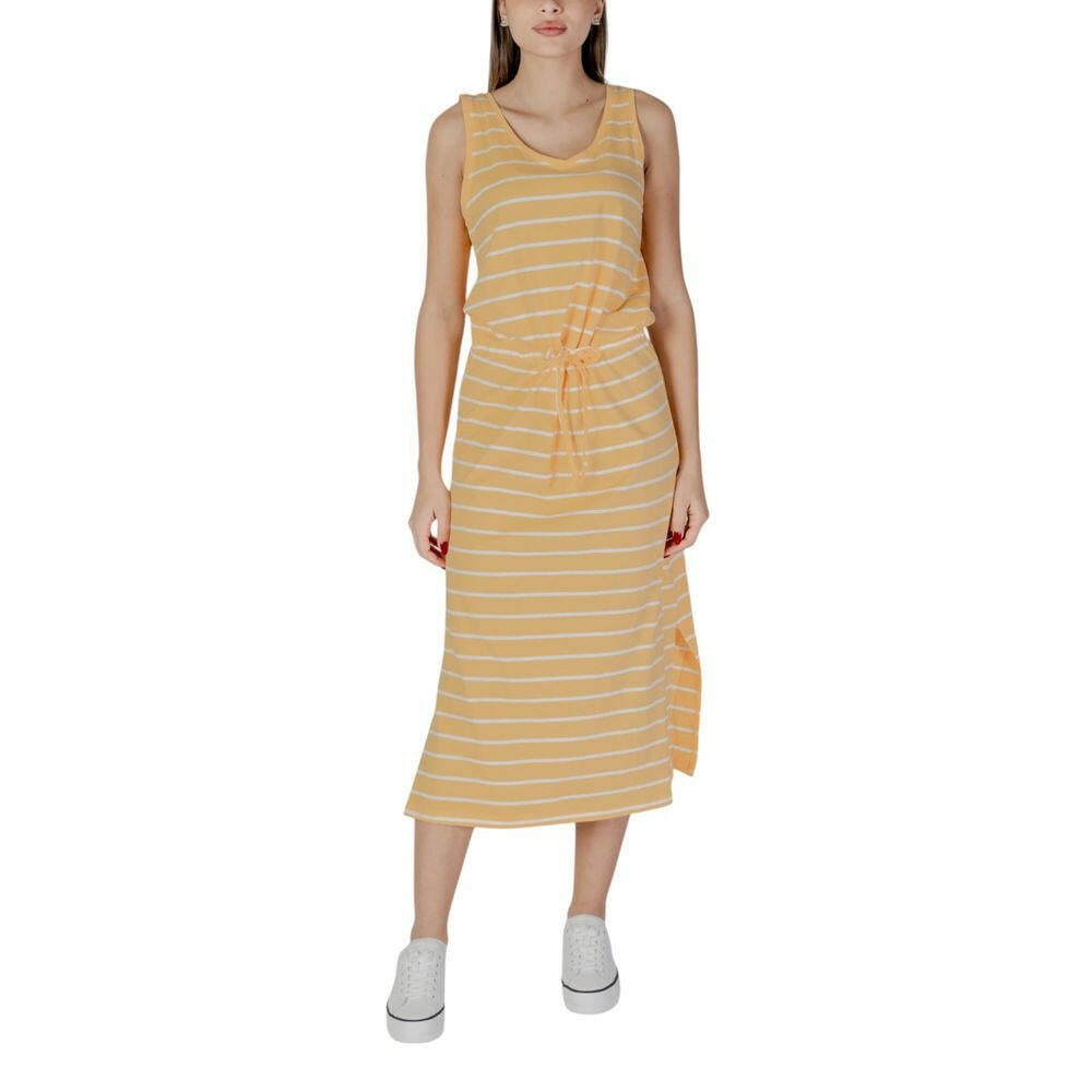 B.Young Yellow Cotton Long Dress