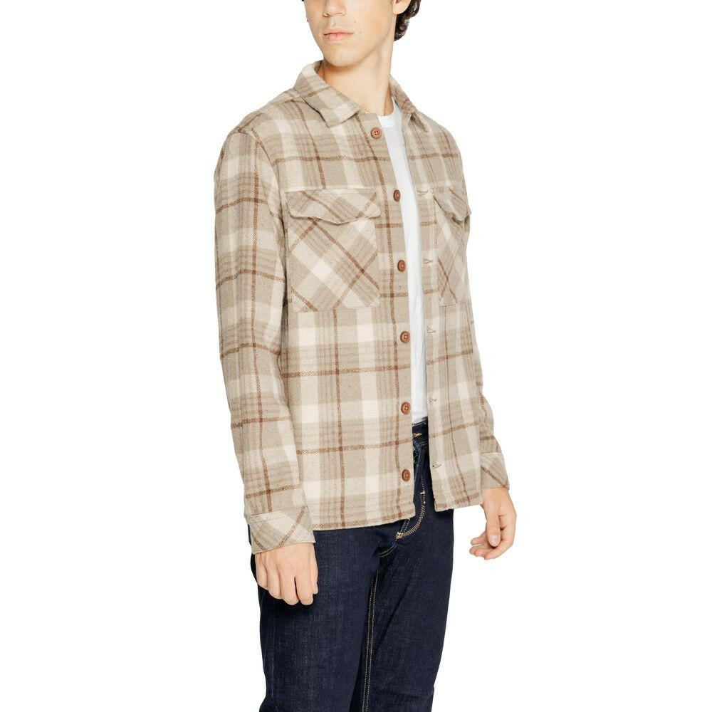 Hamaki-Ho Beige Polyester Musterhemd