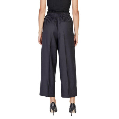 ICHI Black Polyester Casual Pants