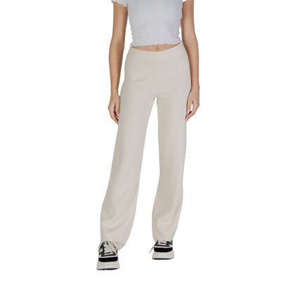 Vero Moda Cream Viscose Casual Pants