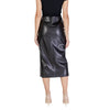 ICHI Black Polyester Long Skirt